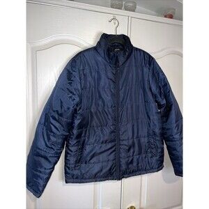 Jackson Hole Blue Outerwear Packable Puffer Jacket Mens Large Full Zip *Tear*
